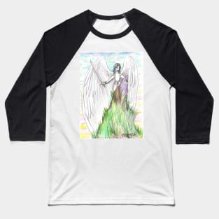 Archangel Angel Winged Man Flying Sword Mountain God Baseball T-Shirt